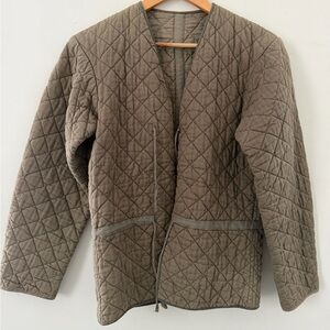Vintage Quilted Olive unisex Jacket